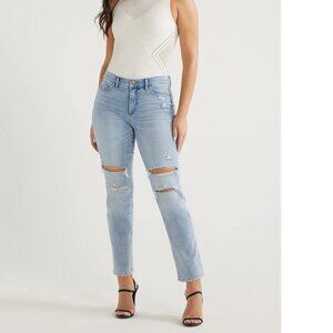 Sofia Jeans Women's Beatrix Mid Rise Distressed Boyfriend Jeans Size 4